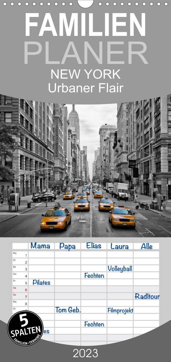 Familienplaner NEW YORK Urbaner Flair Wandkalender Cm X Cm Hoch Wandkalender