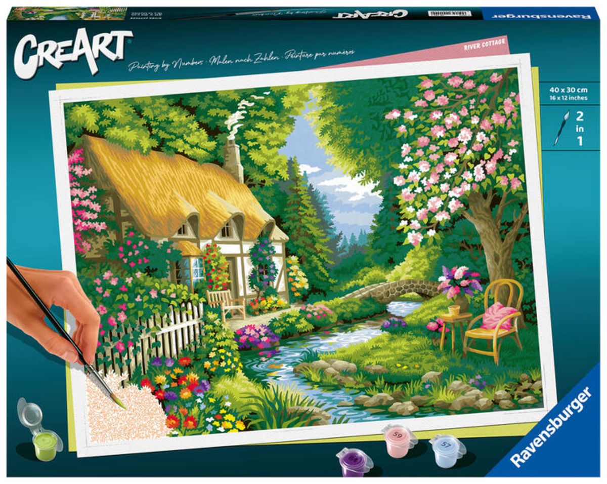 Ravensburger Malen Nach Zahlen Atelier – Maltisch Mit Drehfunktion & Höhenverstellung – Inkl. 3 Maltafeln, Farben, Pinsel & Leuchtfarbe