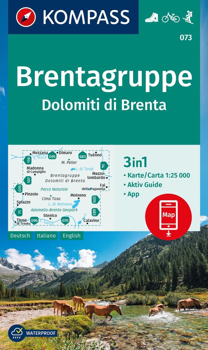 'KOMPASS Wanderkarte 073 Brentagruppe / Dolomiti di Brenta 125.000