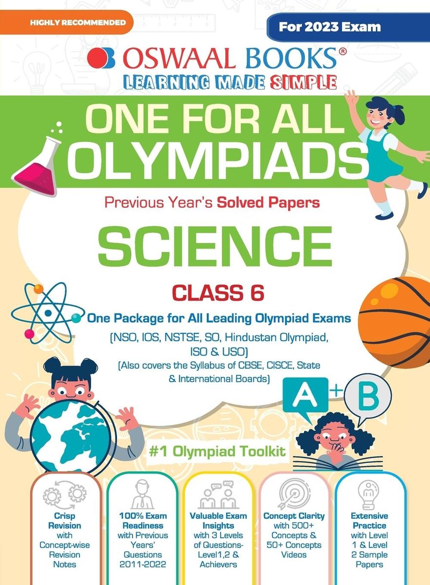 Oswaal One For All Olympiad Previous Years Solved Papers Class 6 Science Book For 2023 Exam