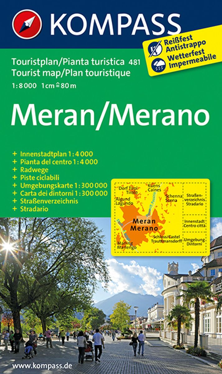 &lsquo;KOMPASS Stadtplan Meran/Merano 1:8.000&rsquo; von &rsquo;&rsquo; - &lsquo;Mappe gefaltet