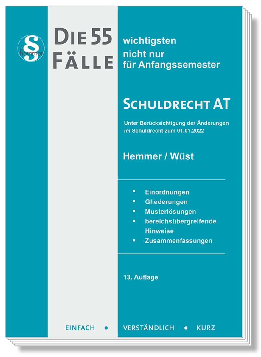 Die 55 Wichtigsten Fälle Schuldrecht AT Von Karl-Edmund Hemmer - Buch ...