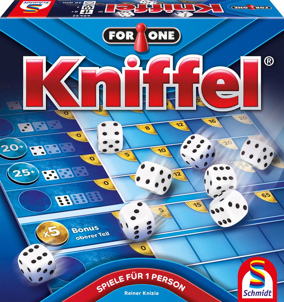 Schmidt Spiele Kniffel For One - Gioco Di Dadi Solitario Per 1 Giocatore, Dai 8 Anni