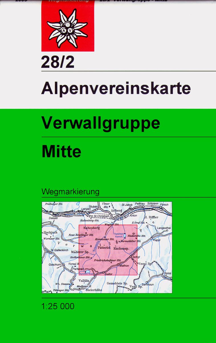 'DAV Alpenvereinskarte 28/2 Verwallgruppe - Mitte 1 : 25 000' Von ...