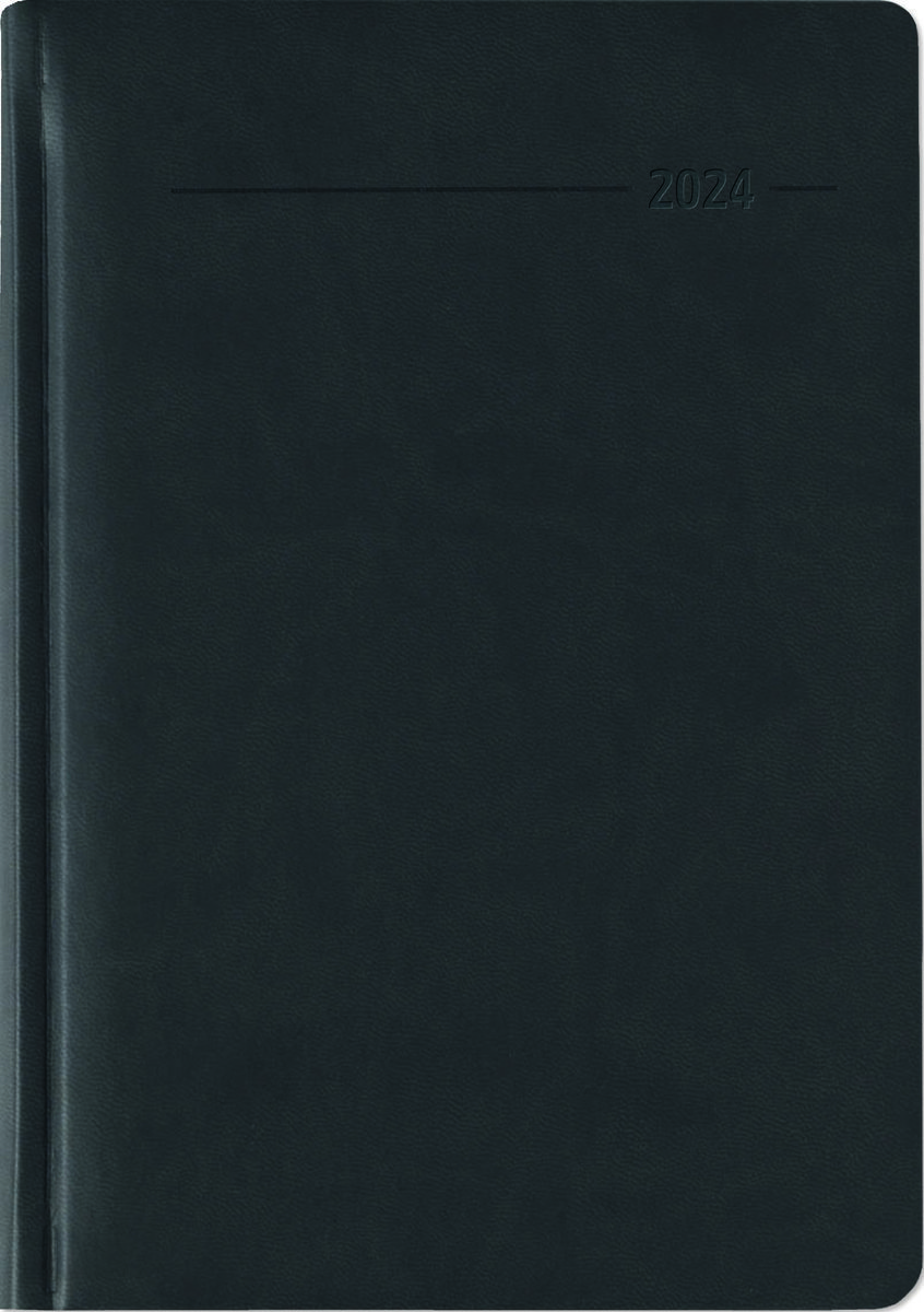 Chefplaner 2026 A5 Buchkalender - 1 Tag 1 Seite Auch Sonntags, Schwarz Hardcover