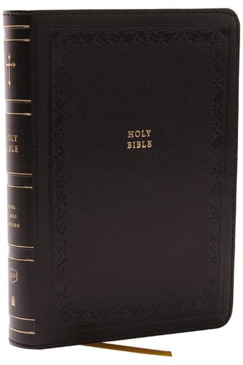 'KJV Compact Bible w/ 43,000 Cross References, Black Leathersoft, Red