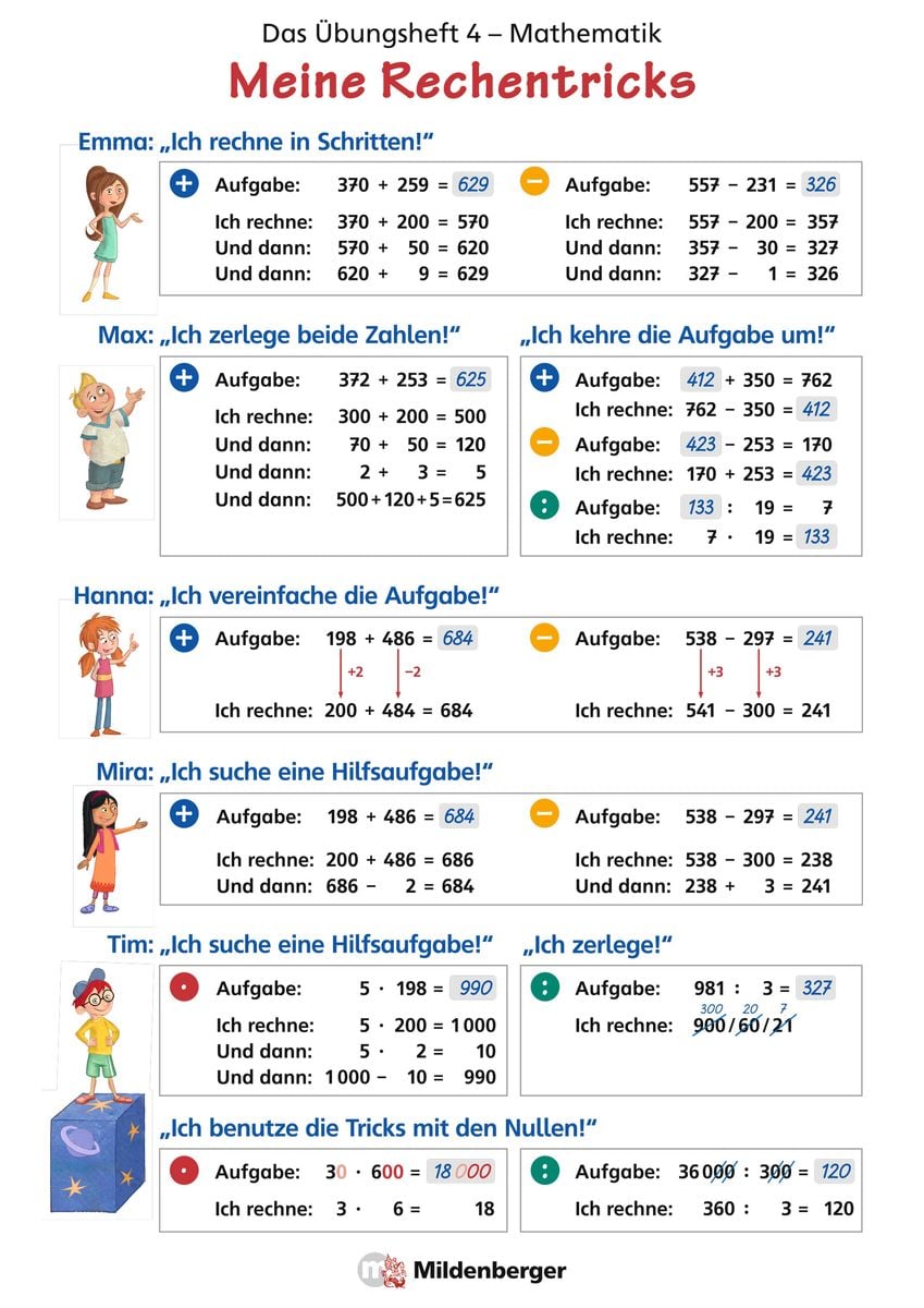 'Das Übungsheft Mathematik 4 - Poster Meine Rechentricks' - '4. Klasse