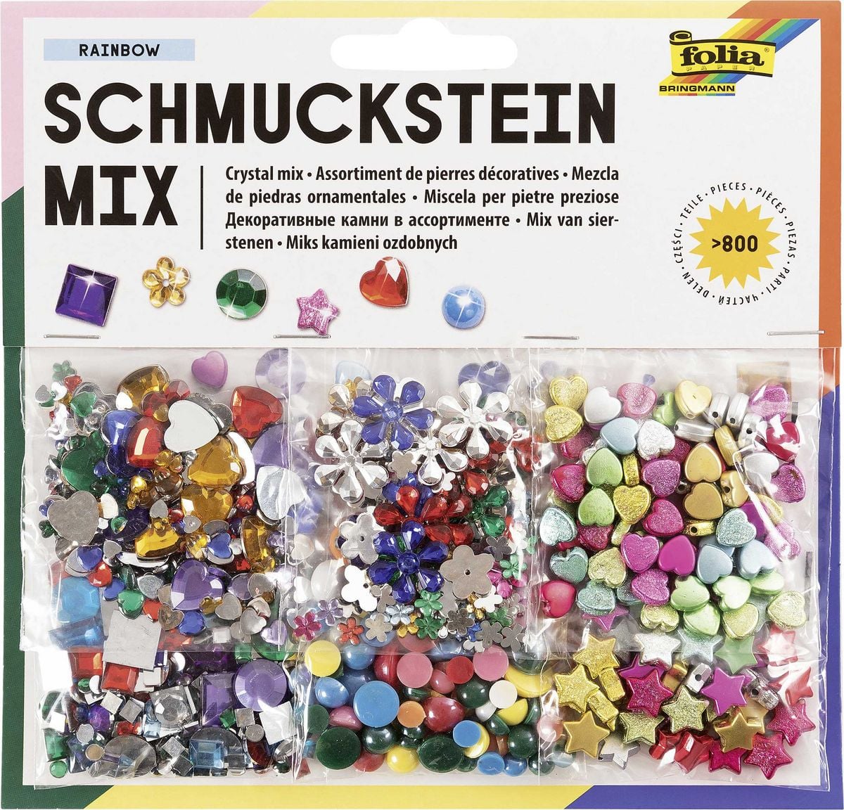 KREUL Schmucksteine Set Magic Ocean – 1000 Steine In Blau/türkis/grün, Verschiedene Formen