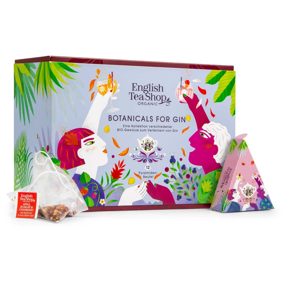 'Botanicals for Gin Set, Geschenkbox Gin GewürzKollektion, BIO, 3 Sorten, 12 kompostierbare