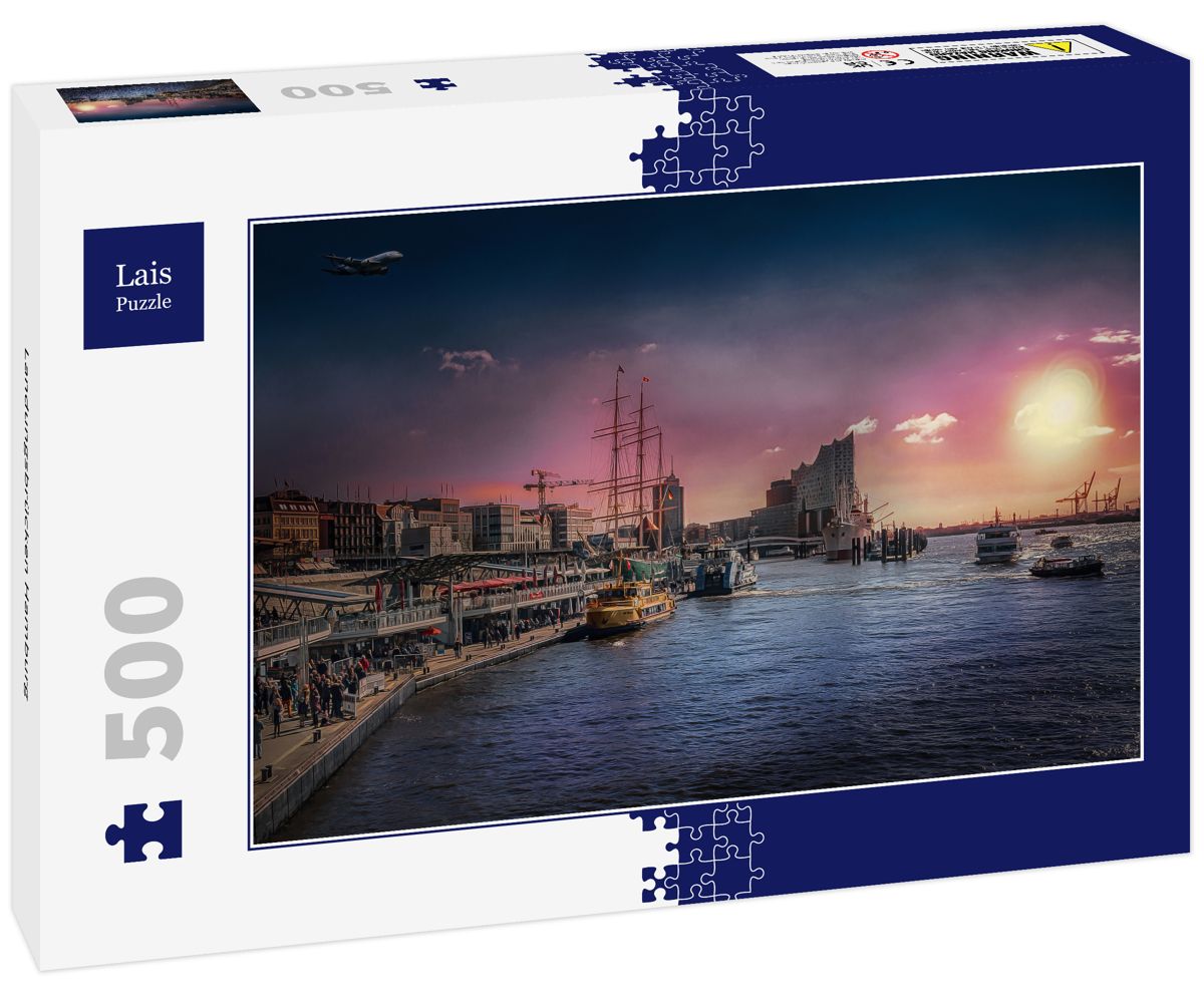 Puzzle Lais Landungsbrücken Amburgo – 1000 Pezzi, Paesaggio Urbano, Per Adulti E Ragazzi, Passatempo Rilassante