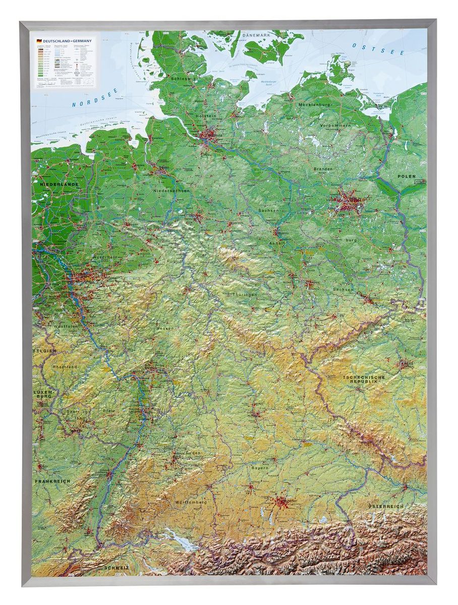 Deutschland 1 1 200 000 Mit Aluminiumrahmen Von Andre Markgraf