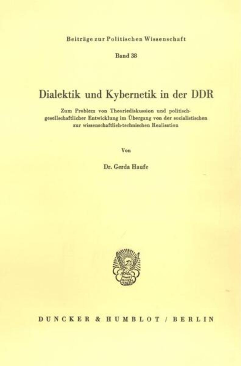 'Dialektik Und Kybernetik In Der DDR.' Von 'Gerda Haufe' - Buch - '978 ...