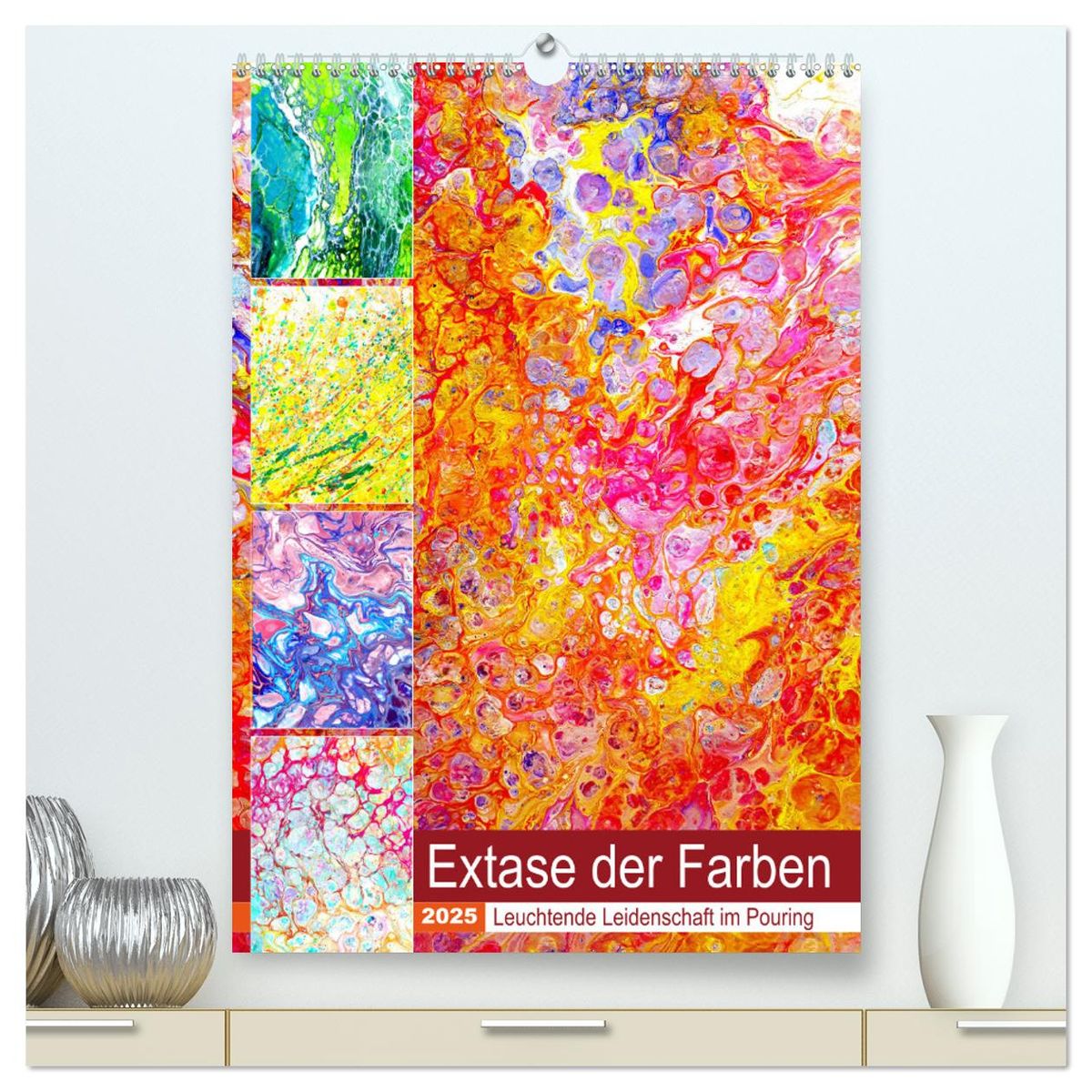 Extase der Farben Leuchtende Leidenschaft im Pouring (hochwertiger