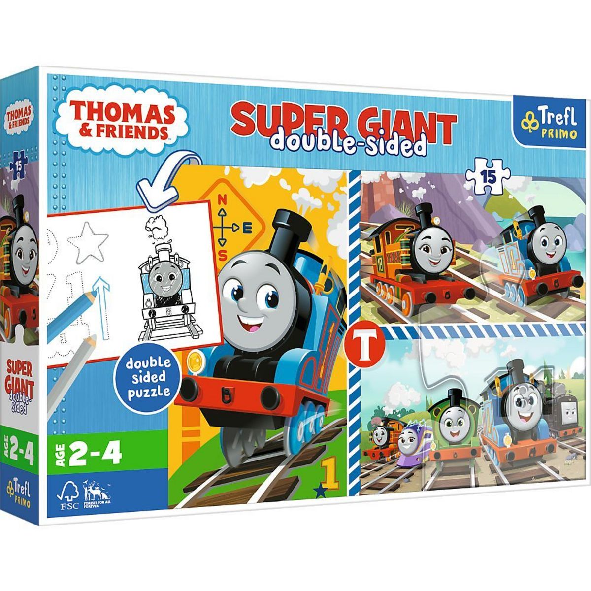 'Primo GIANT Puzzle 15 Teile + Malvorlage Thomas die Lokomotive' kaufen ...