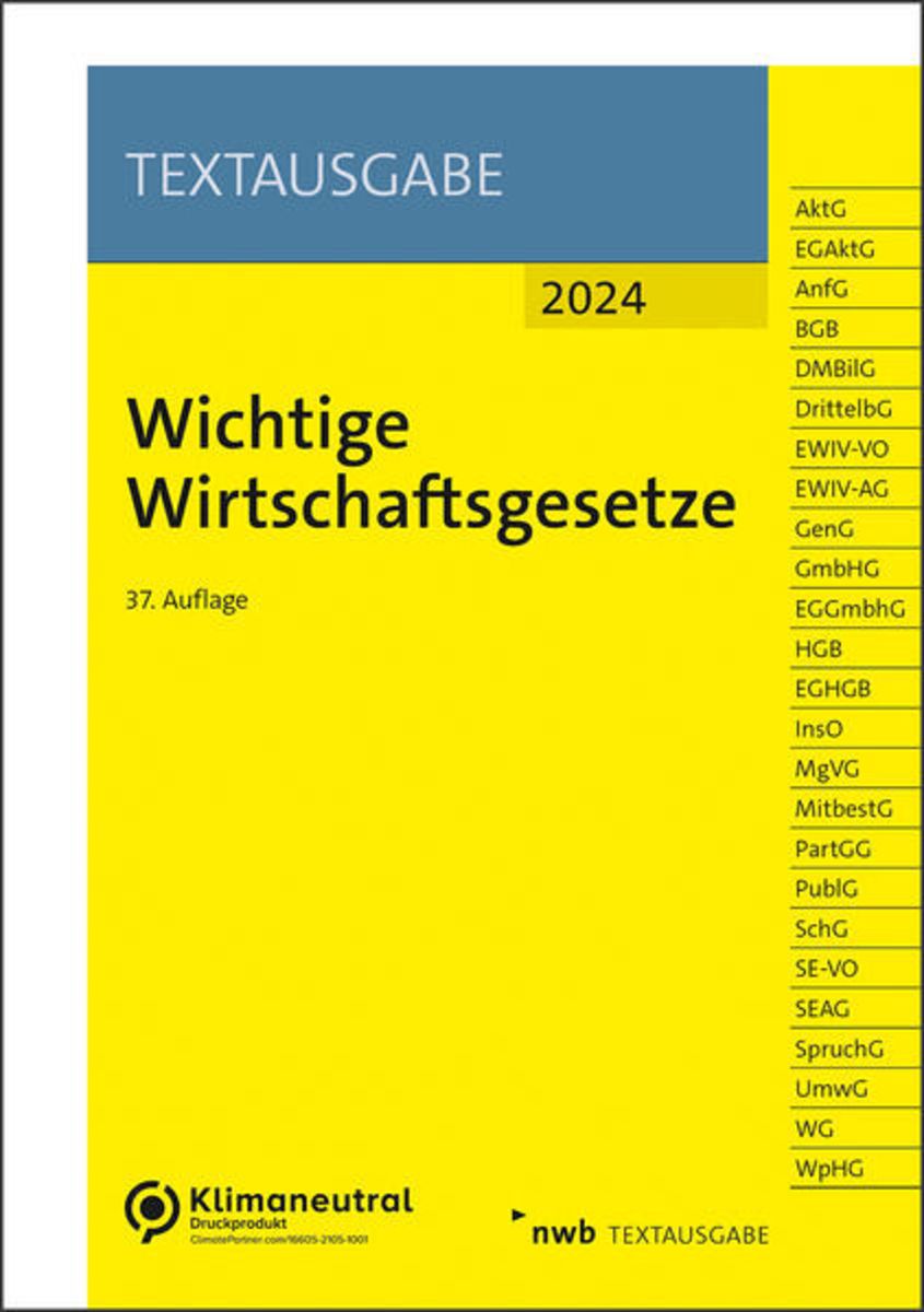 Wichtige Wirtschaftsgesetze Für Bachelor Master 'Wichtige Wirtschaftsgesetze' von '' - Buch - '978-3-482-67257-6'