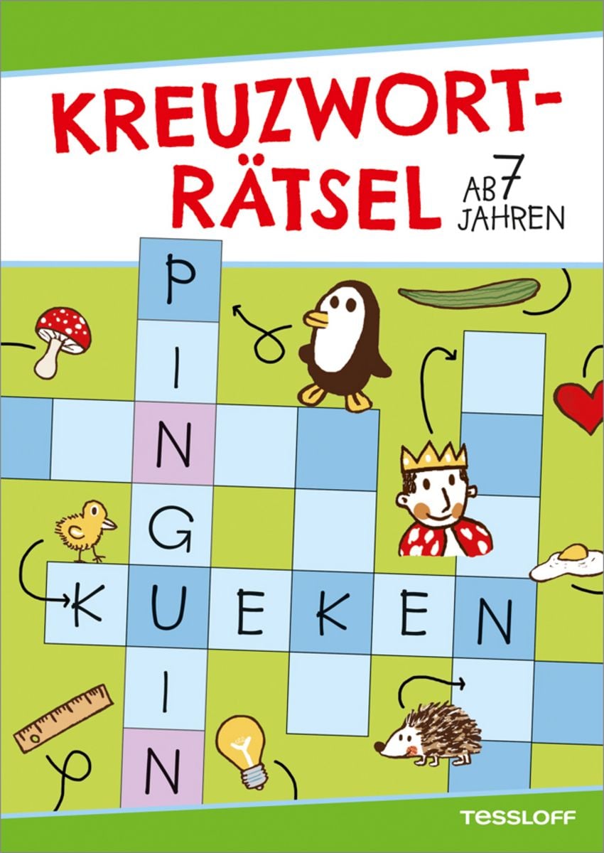 'Kreuzworträtsel ab 7 Jahren (Grün/Pinguin)' von 'Die Rätselschmiede