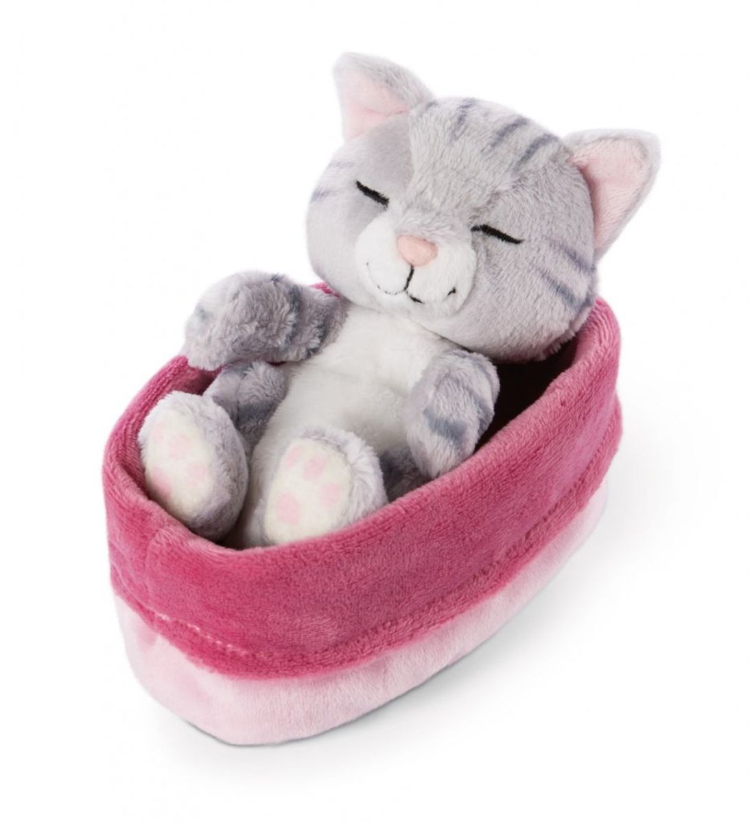 Nici 48086 Sleeping Kitties Schlafende Katze Im Körbchen Plüsch Beigepink Lila Kaufen 