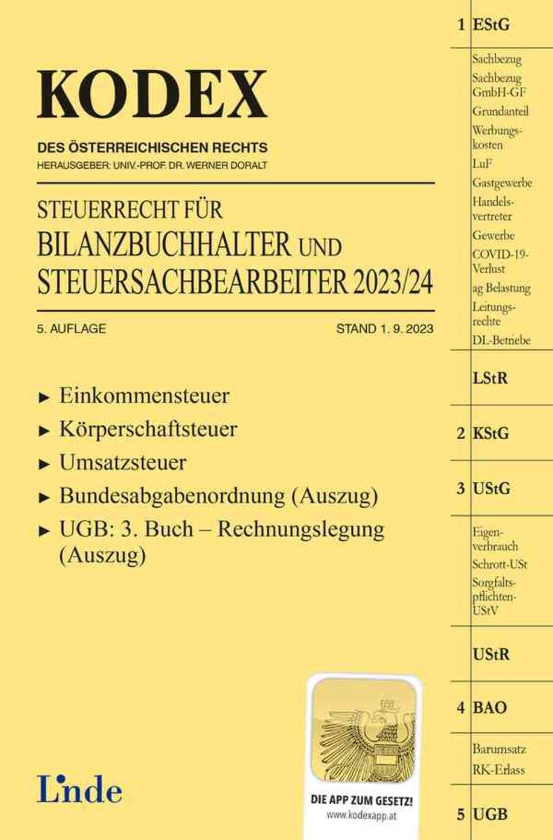 'KODEX Steuerrecht Für Bilanzbuchhalter Und Steuersachbearbeiter 2023/ ...