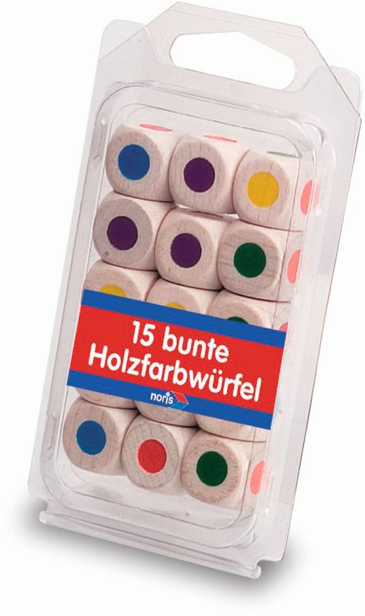 Philos Farbwürfel 16mm - 50 Stück Holzweiß Lackierte Würfel