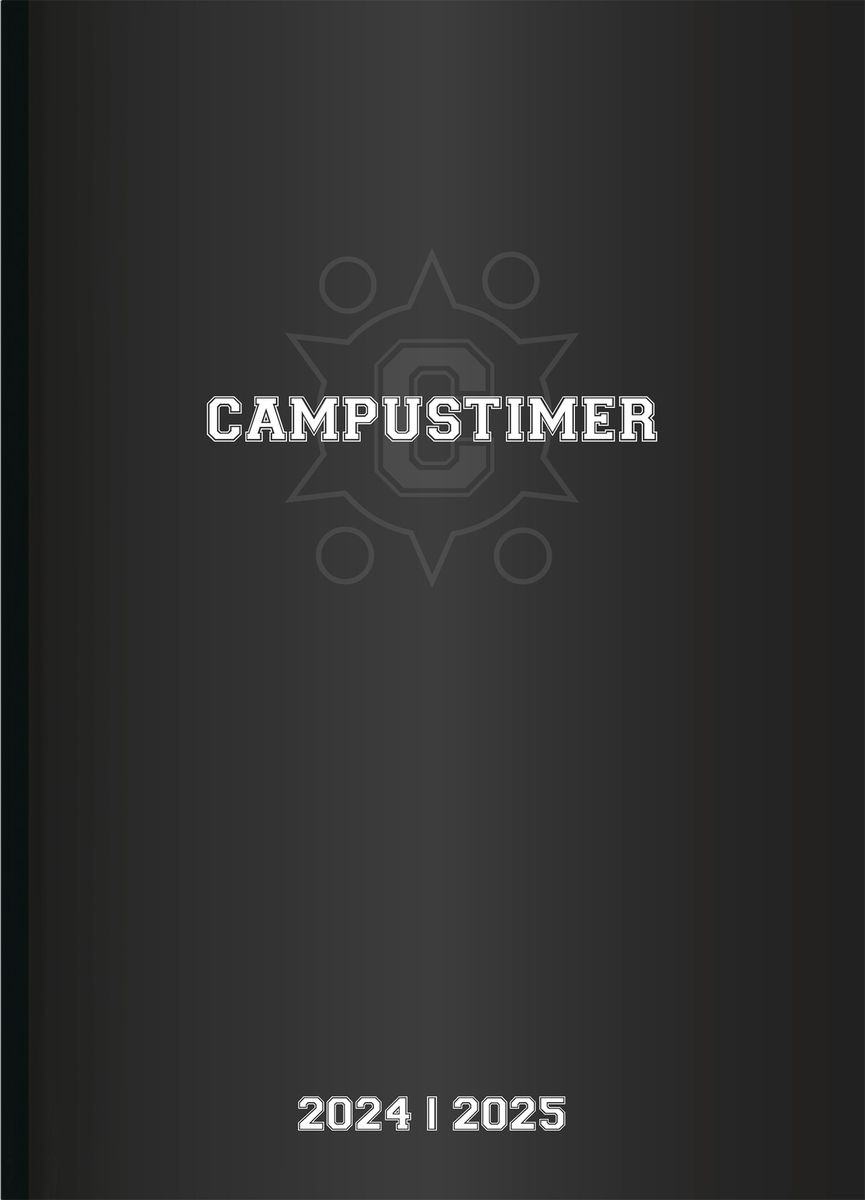 Campustimer Black A5 SemesterPlaner StudentenKalender 2024/2025