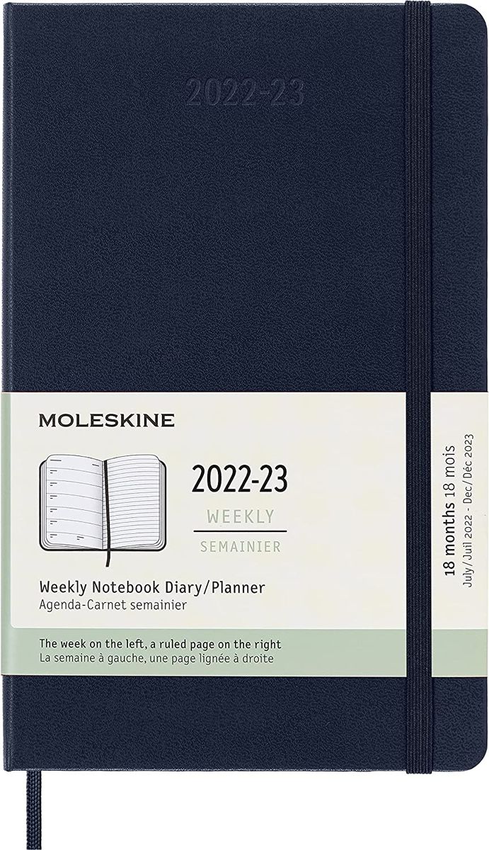 Moleskine 18 Monate Wochen Notizkalender 2022/2023, Large/A5, 1 Wo = 1