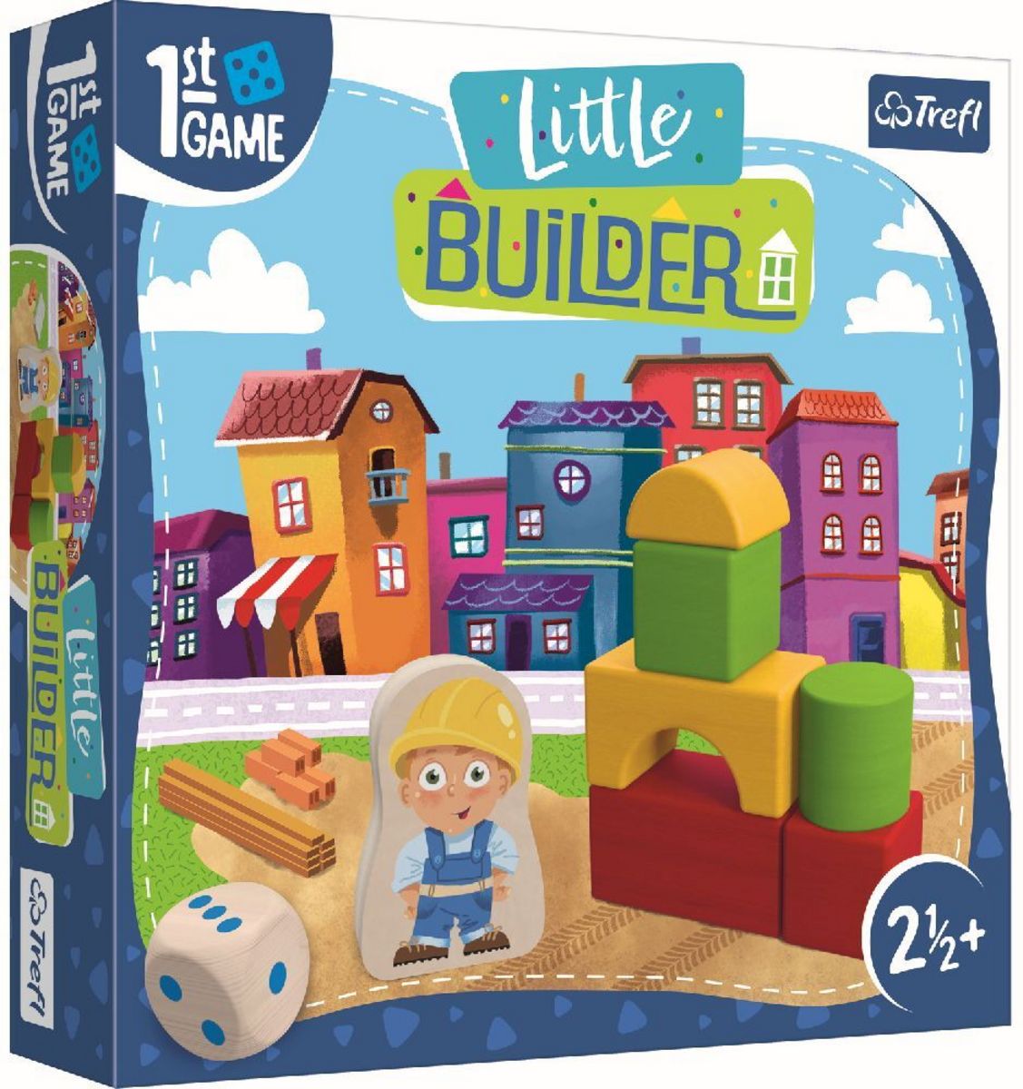 Little Builder - Gioco Da Tavolo Per Bambini Dai 2,5 Anni, Con Blocchi Di Legno, Schede Progetto E Pluviometro, Per Sviluppare Logica E Manualità