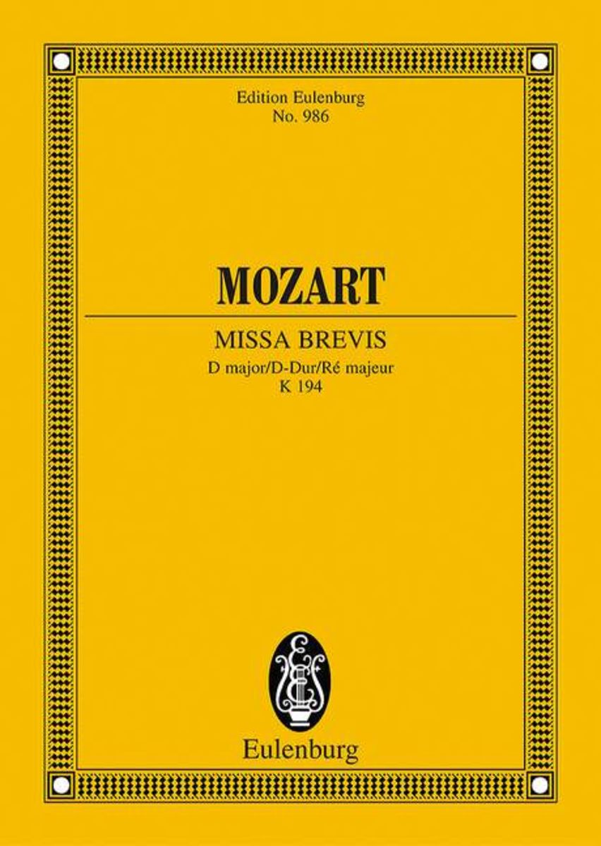 'Missa brevis DDur' von 'Wolfgang Amadeus Mozart' 'Taschenbuch