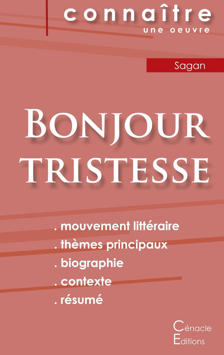 'Fiche de lecture Bonjour tristesse de Françoise Sagan (Analyse littéraire de référence et 'Fiche de lecture Bonjour tristesse de Françoise Sagan (Analyse littéraire de référence et
