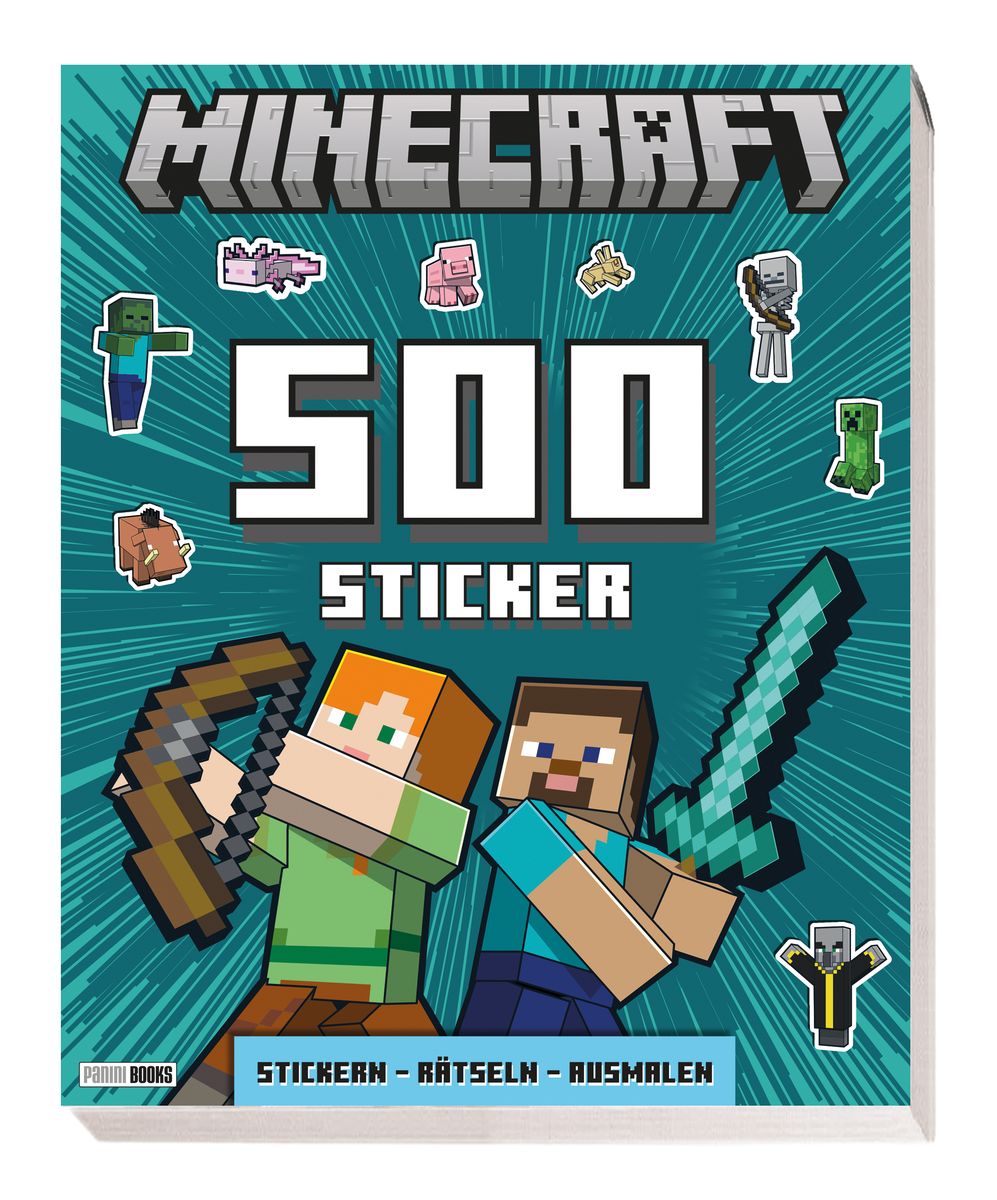 'Minecraft: 500 Sticker- Stickern - Rätseln - Ausmalen' von '' - Buch
