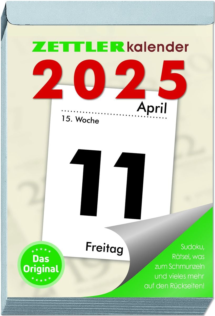 'Tagesabreißkalender XXL 2025 9,9x14,3 cm 1 Tag auf 1 Seite mit