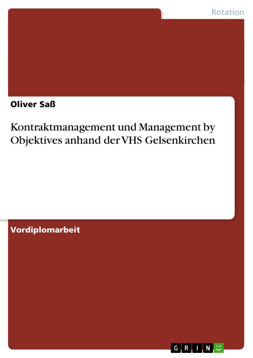 Kontraktmanagement Und Management By Objektives Anhand Der Vhs