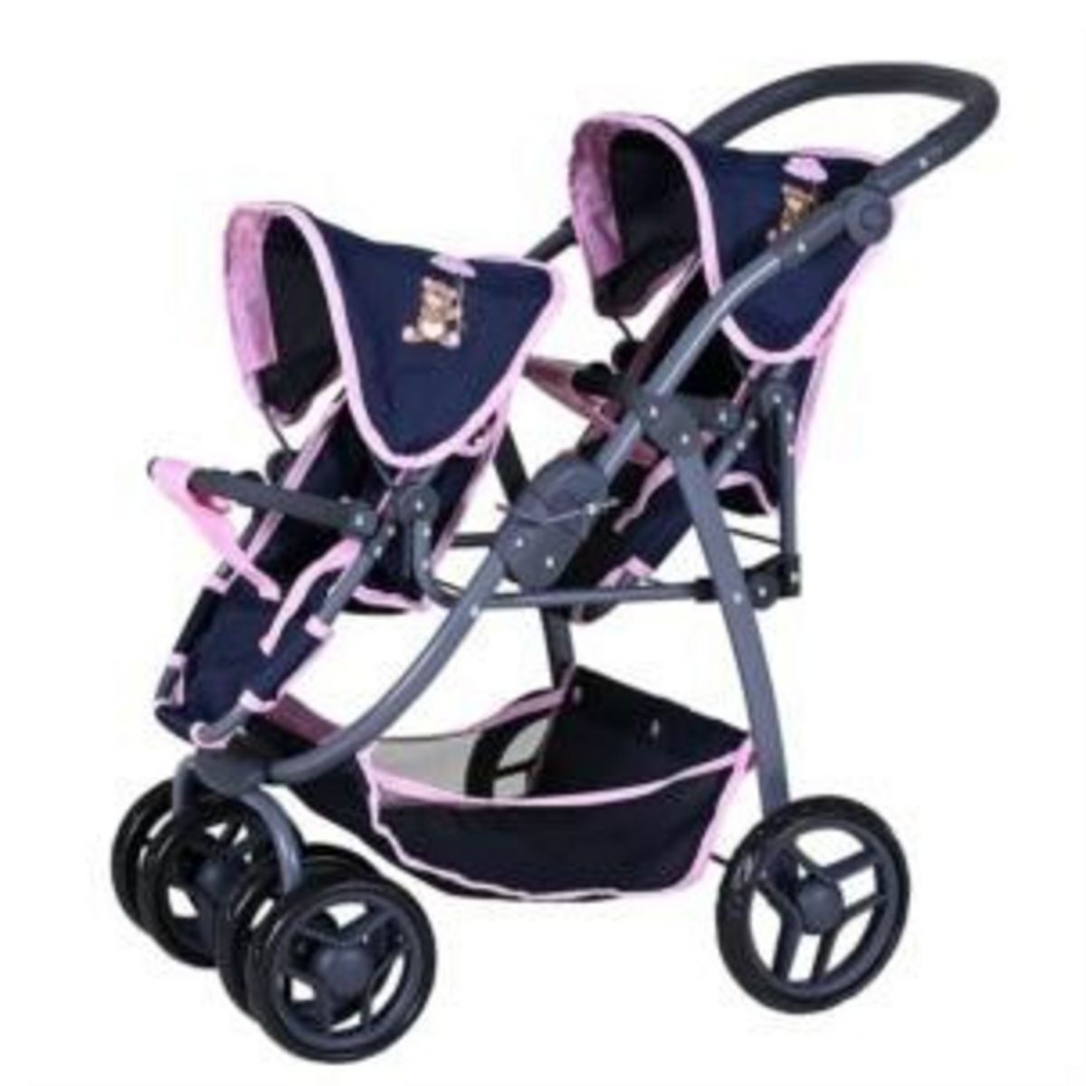 Knorrtoys 16435 - Zwillingspuppenwagen Milo Navy Pink, Sitze verstellbar,  klappbar, Schieberhhe: 50-78cm kaufen