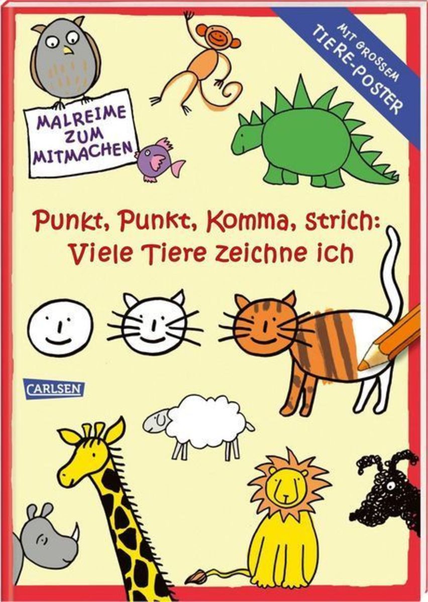 Punkt, Punkt, Komma Strich Viele Tiere zeichne ich (mit XXLPoster) von Katja Mensing Buch