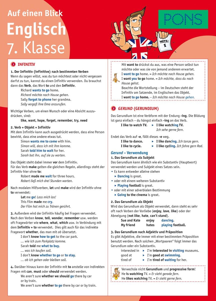 PONS Englisch 7. Klasse auf einen Blick - Englisch Schulbuch - 978-3-12