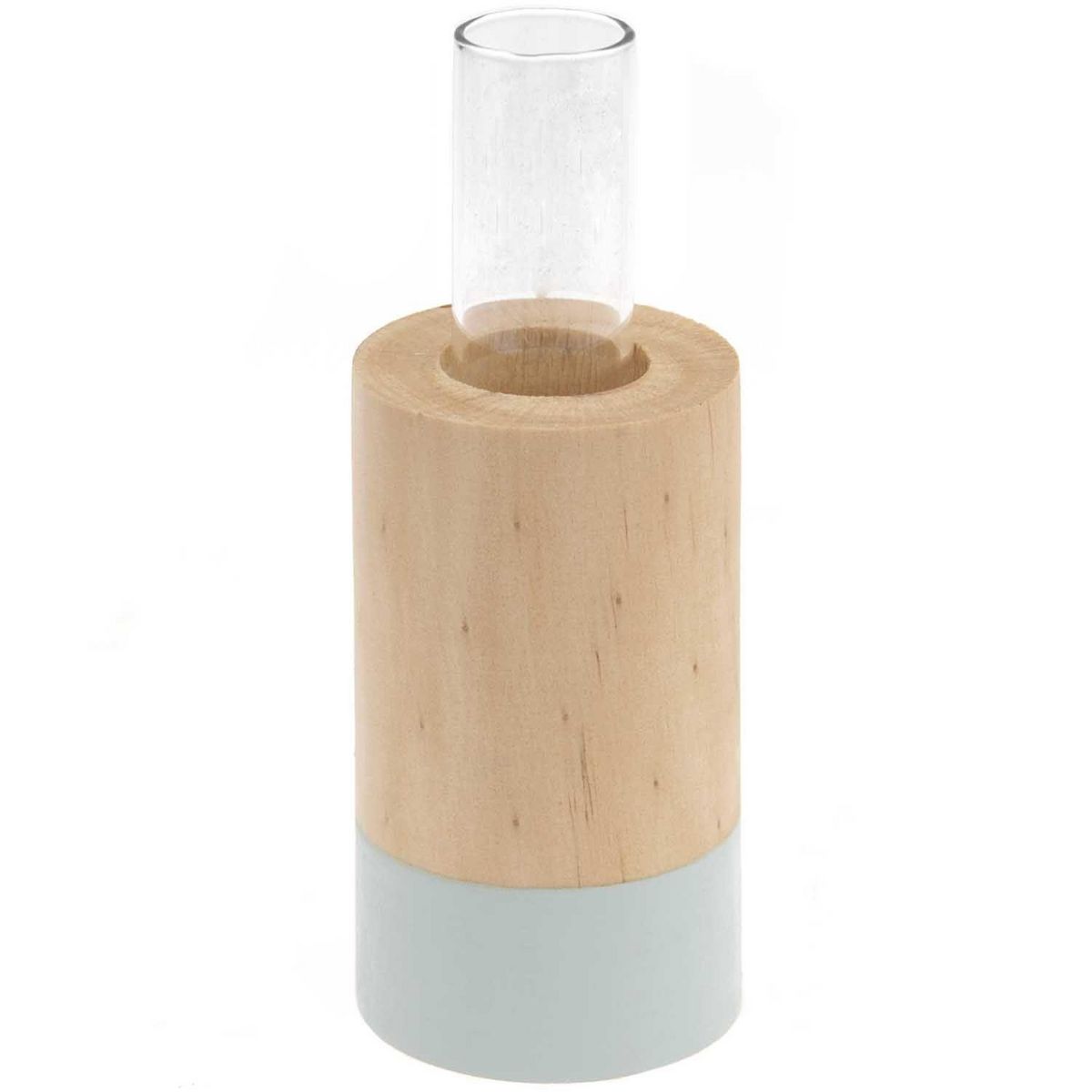 Holz Vase mit Reagenzglas, mint, Ø 4cm, H 8cm kaufen