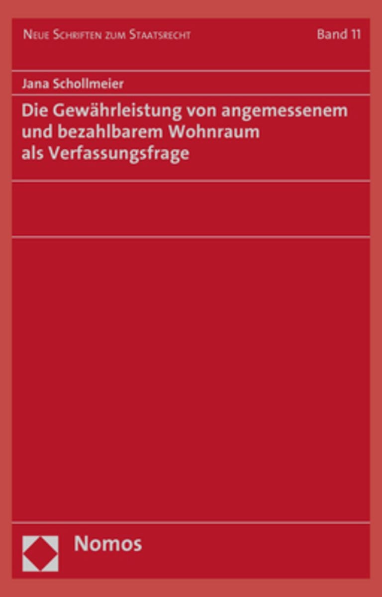 'Die Gewährleistung Von Angemessenem Und Bezahlbarem Wohnraum Als ...