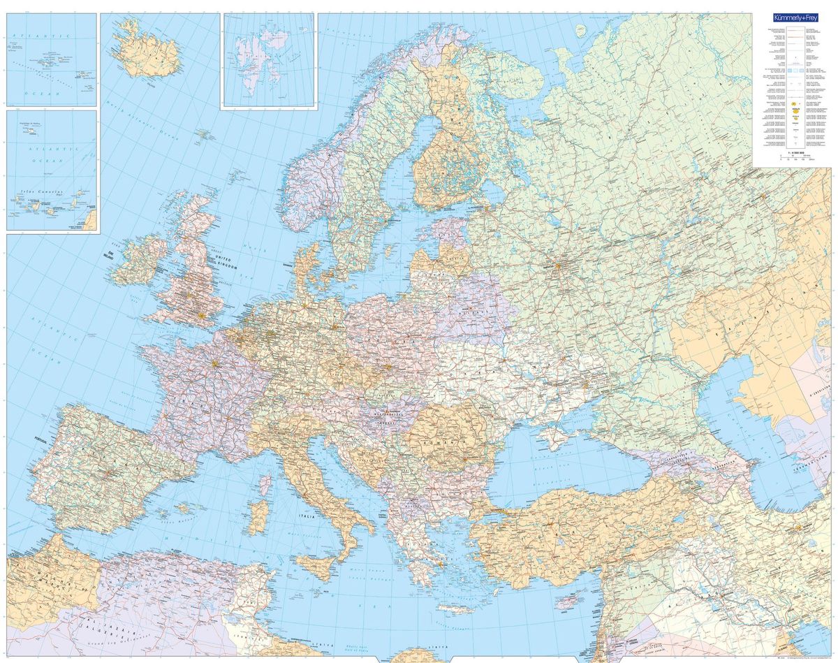 Große Europakarte Mit Laminierung (beschreib- Und Abwischbar