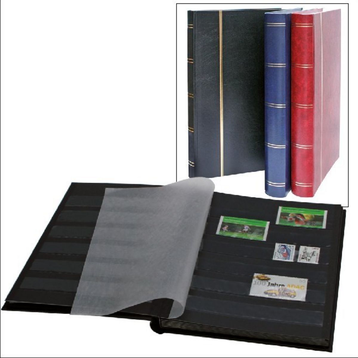 Briefmarkenalbum Einsteckalbum Braun Wattiert 60 Schwarze Seiten Lindner 1169s H 285746910154