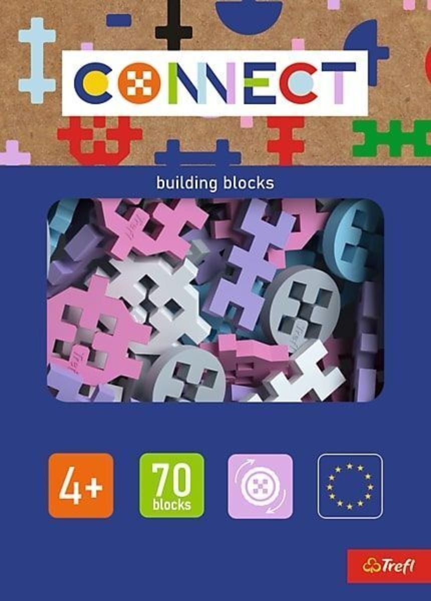 Trefl Connect Bausteine Set Basic Boy – 70 Teile, Kreatives Konstruktionsspielzeug Für Kinder Ab 4 Jahren & Erwachsene