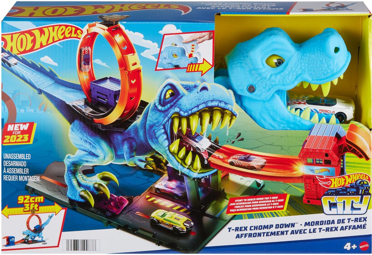 Hot Wheels - City T-Rex Looping-Bahn, Dinosaurier-Angriff inkl. Auto 1:64'  kaufen - Spielwaren