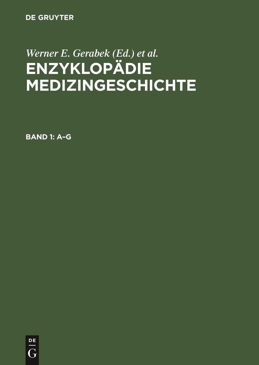 'Enzyklopädie Medizingeschichte' Von 'Werner E. Gerabek' - Buch - '978 ...