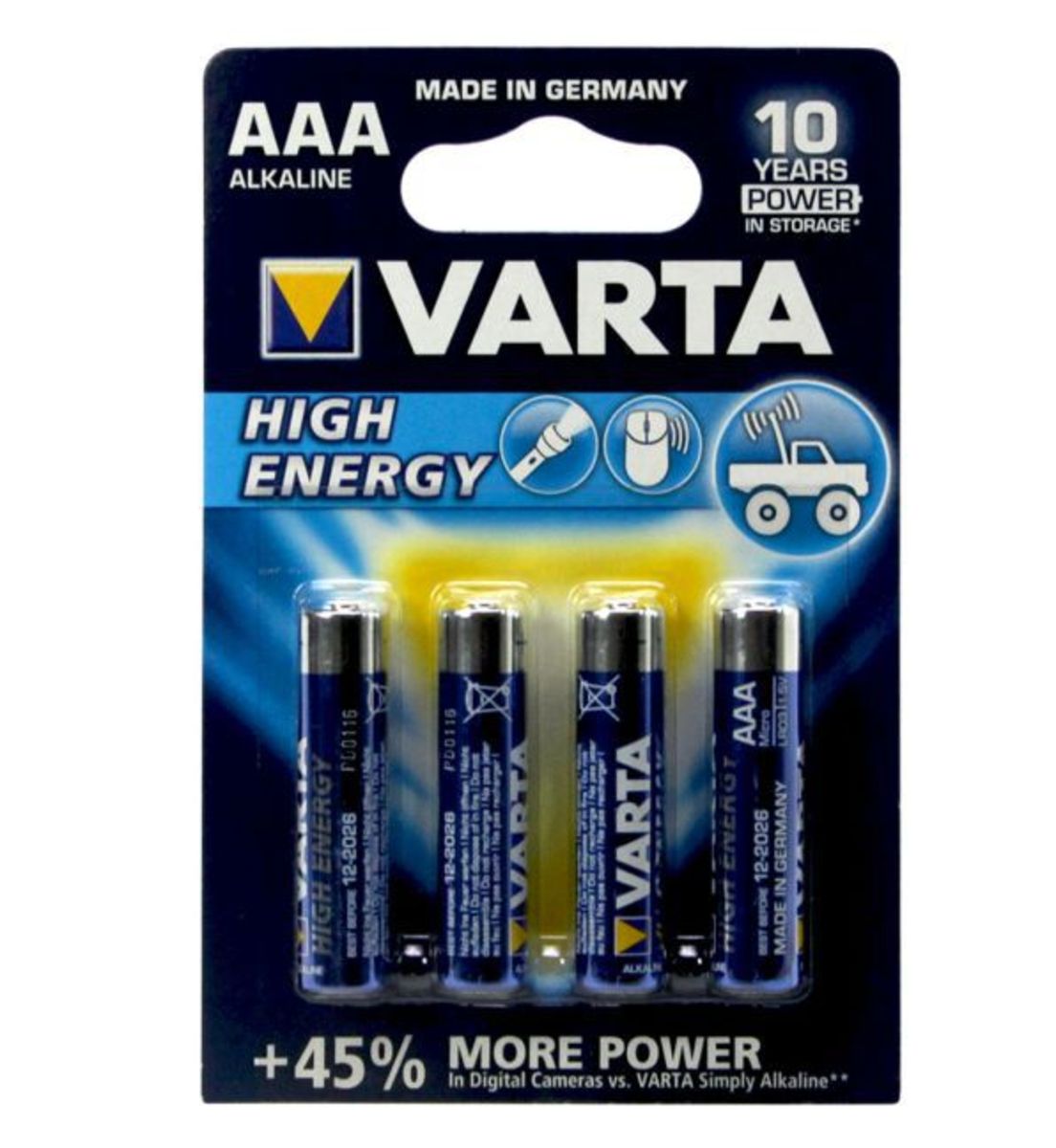 24x Varta Longlife Power 4903 Micro AAA Batterie 1,5V 1260mAh LR03