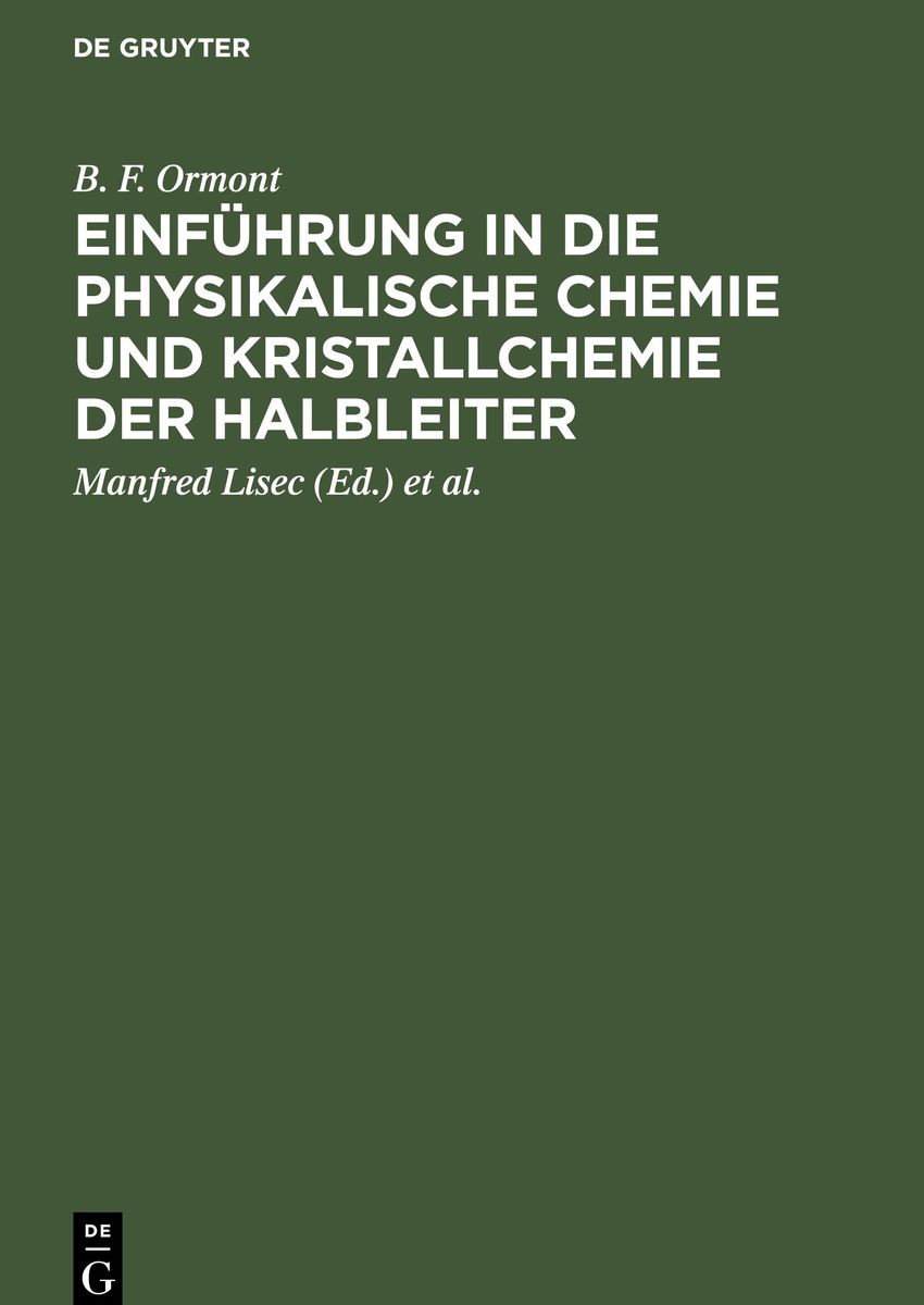 'Einführung In Die Physikalische Chemie Und Kristallchemie Der ...