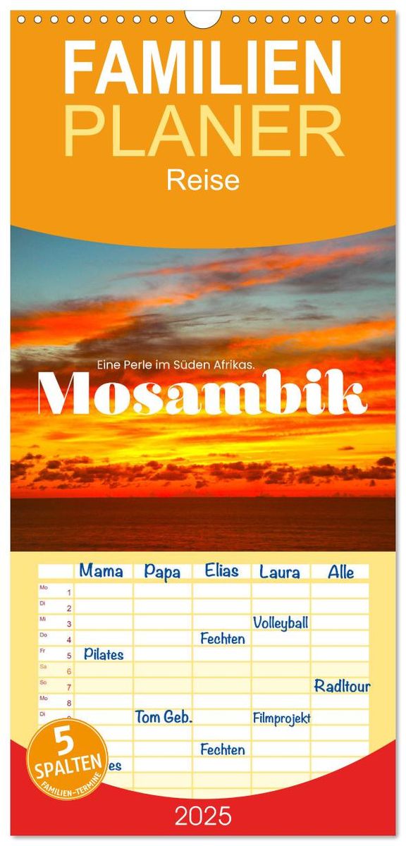 'Familienplaner 2025 Mosambik Eine Perle im Süden Afrikas. mit 5