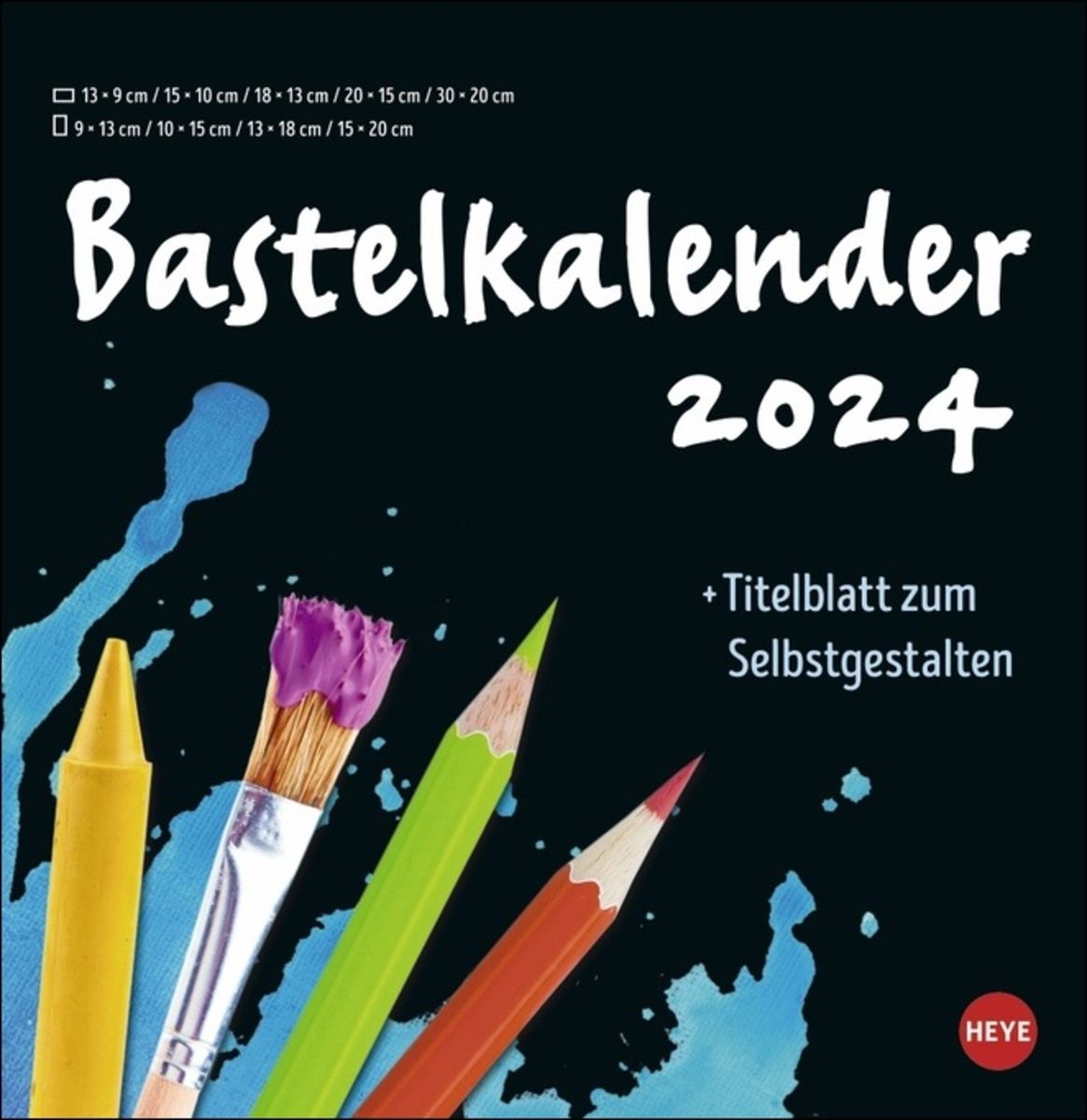 'Bastelkalender 2024. Schwarzer Wandkalender zum Selbstgestalten 