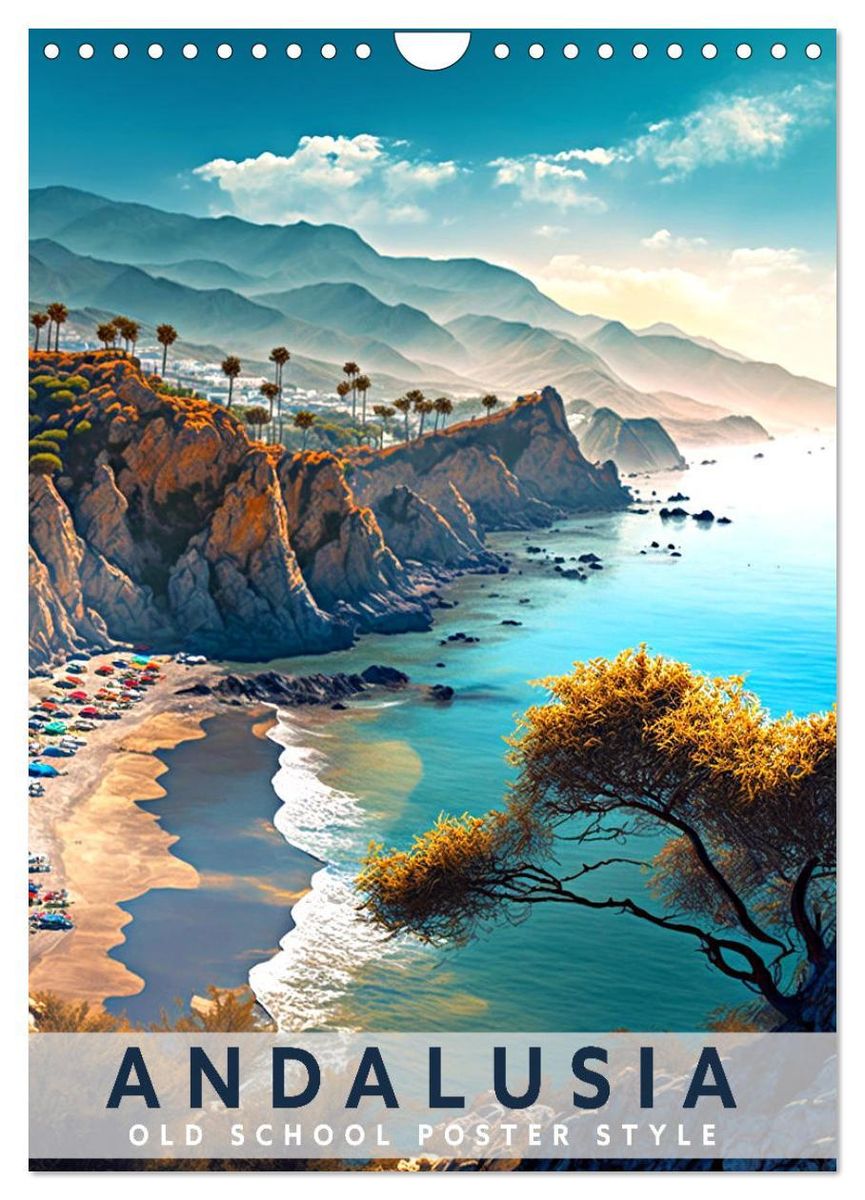'Andalusia Old School Poster Style (Wall Calendar 2024 DIN A4