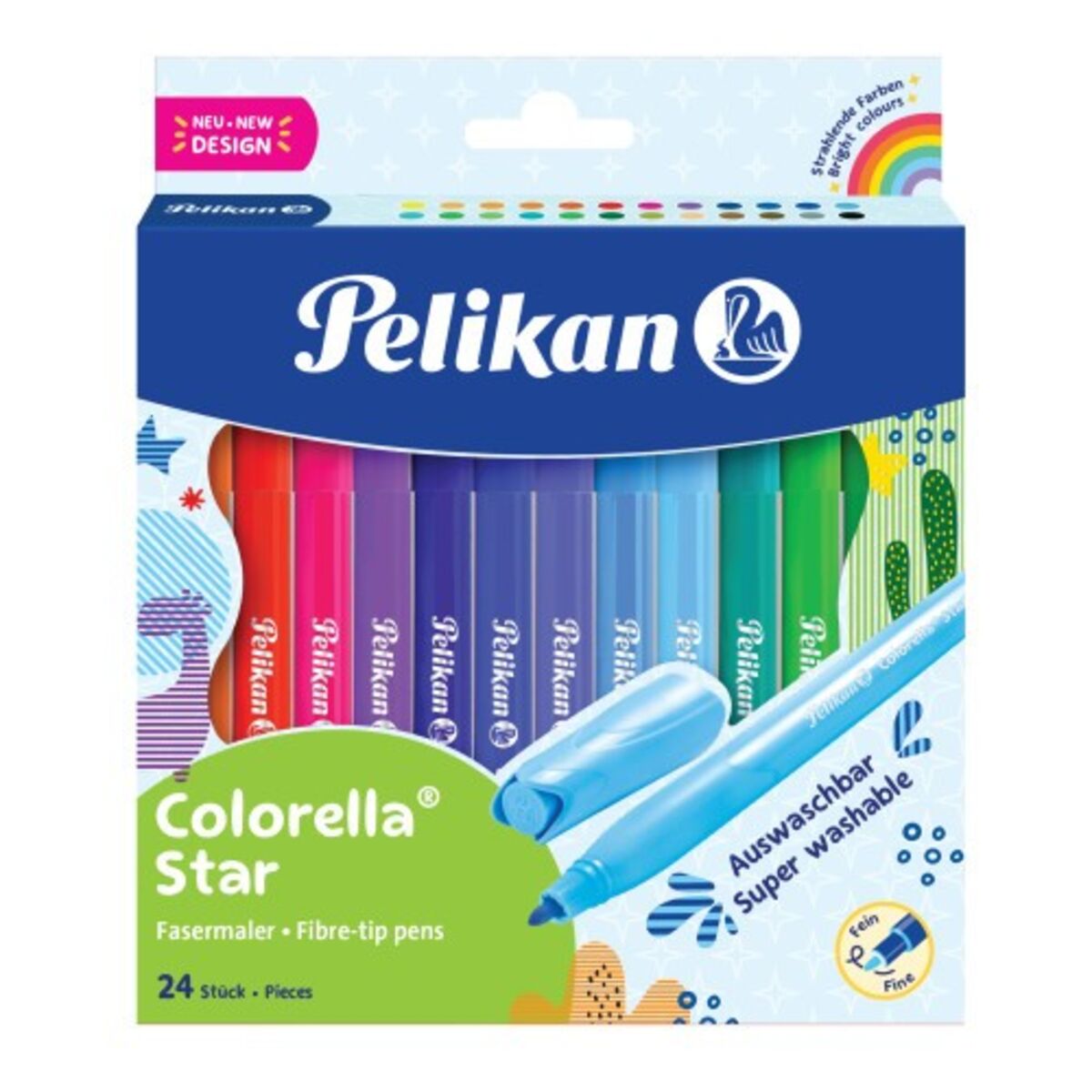 Pelikan Colorella-Star Fasermaler – 30 Stück Set, Wasserlöslich, 0,8 Mm Strich, Bunte Farben