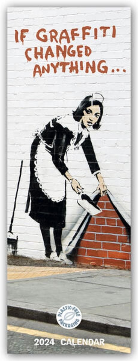 Banksy If Graffiti Changed Anything 2024 Slimline Kalender   Banksy If Graffiti Changed Anything 2024 Slimline Kalender 