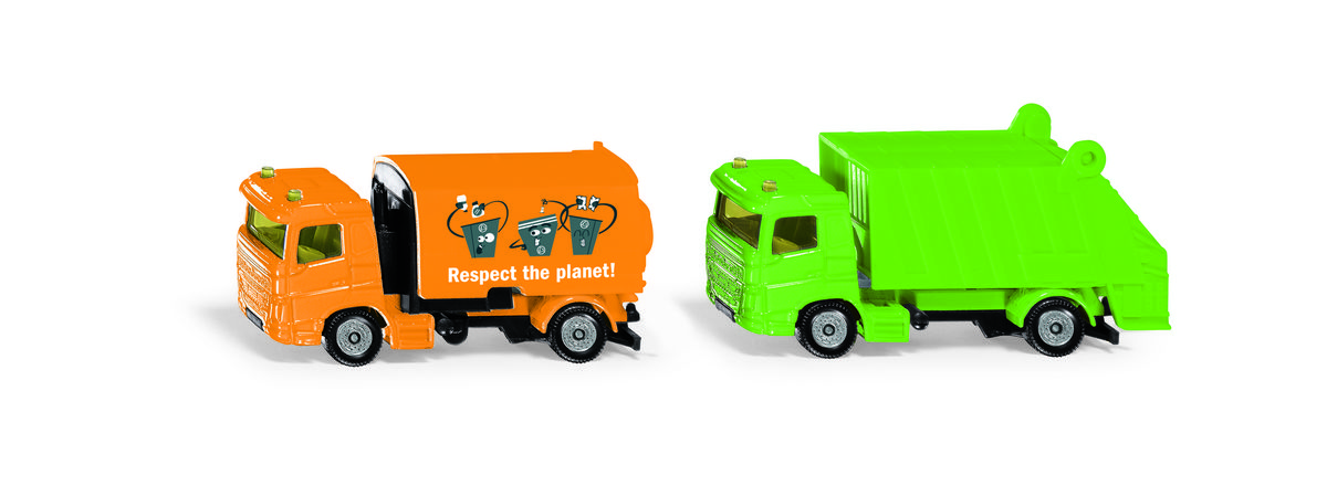Set Municipal Siku 1687 – Camion Poubelle Et Balayeuse – Modèles Réduits Métal/plastique – Carrosserie Inclinable Et Hayon Ouvrant – Dès 3 Ans