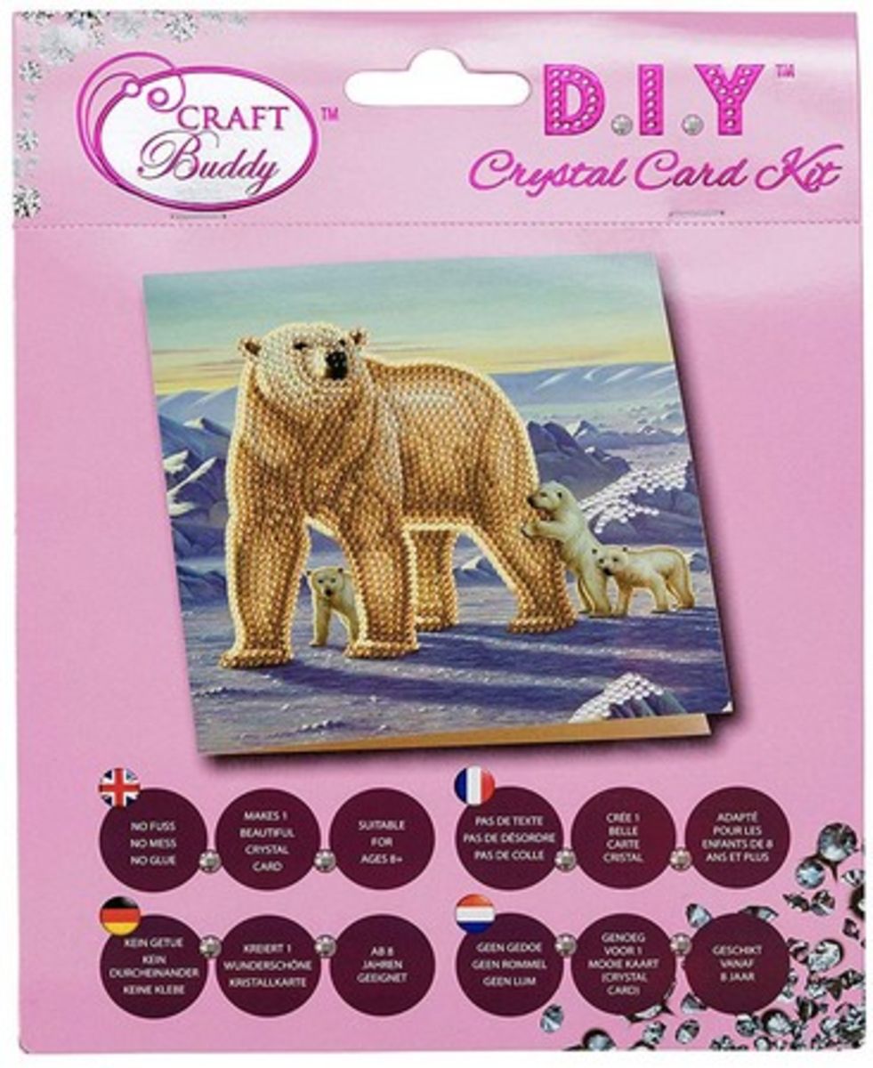 'Craft Buddy CCKA15 Polar Family, 18x18cm Crystal Art Card, Diamond